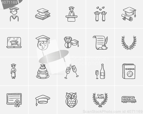 Image of Education sketch icon set.