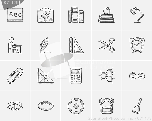 Image of Education sketch icon set.