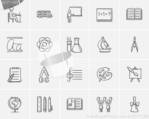 Image of Education sketch icon set.