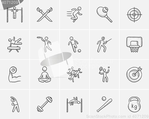 Image of Sport sketch icon set.