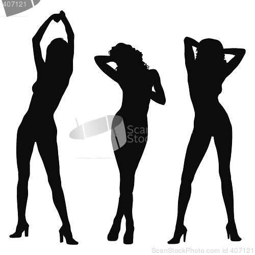 Image of three model silhouette