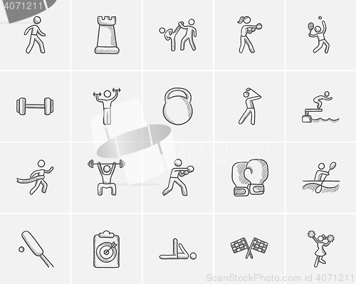 Image of Sport sketch icon set.