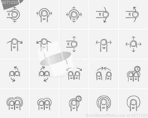 Image of Technology sketch icon set.