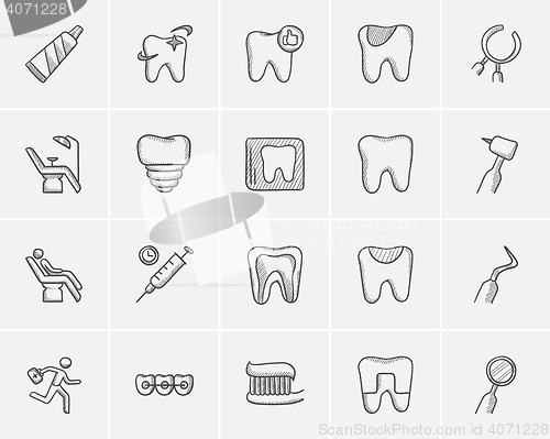 Image of Medicine sketch icon set.