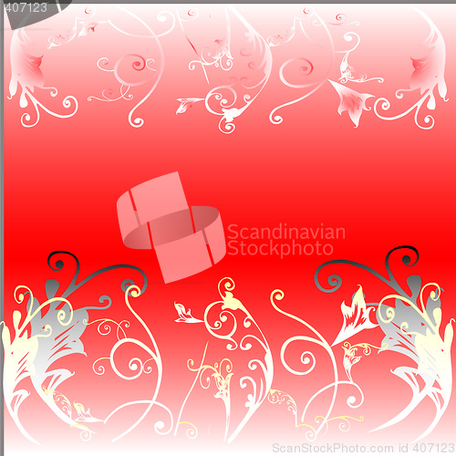 Image of floral on red background