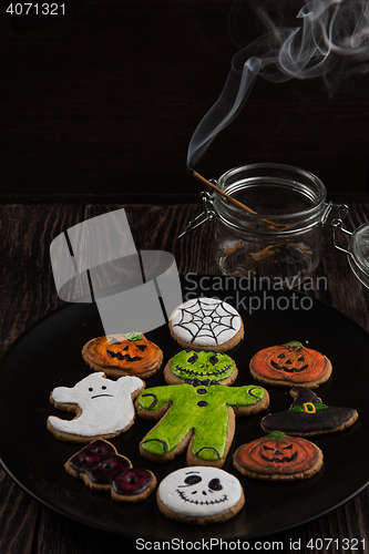 Image of Homemade delicious ginger biscuits for Halloween