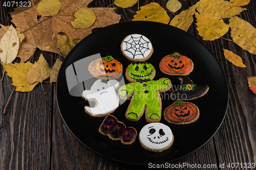 Image of Homemade delicious ginger biscuits for Halloween