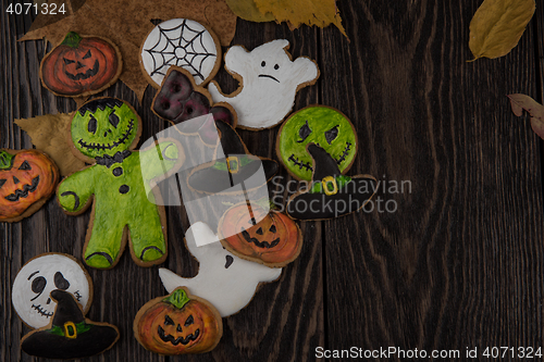 Image of Homemade delicious ginger biscuits for Halloween