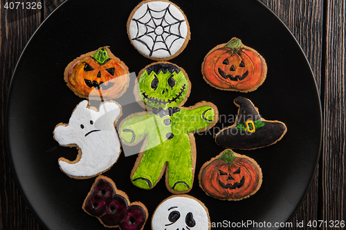 Image of Homemade delicious ginger biscuits for Halloween