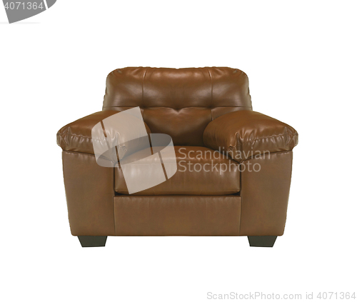 Image of leather chair on wgite background