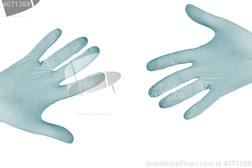 Image of blue surgical gloves