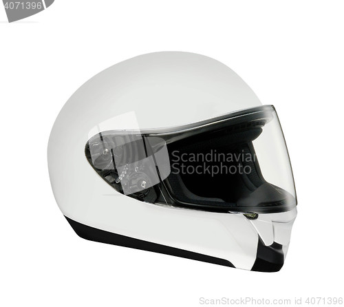 Image of White Motorcycle Helmet