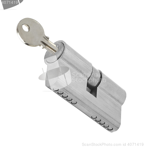 Image of  padlock with key isolated