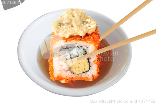 Image of sushi on the white