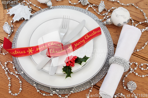 Image of Christmas Table Setting Still Life