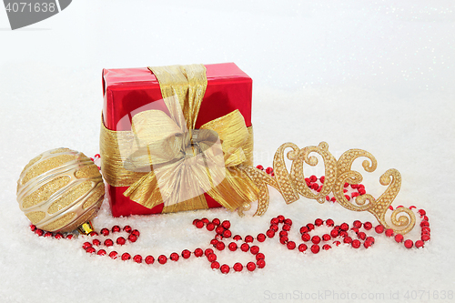 Image of Gift Box and Decorations