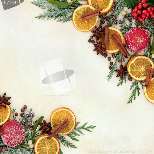 Image of Christmas Fruit and Spice Border