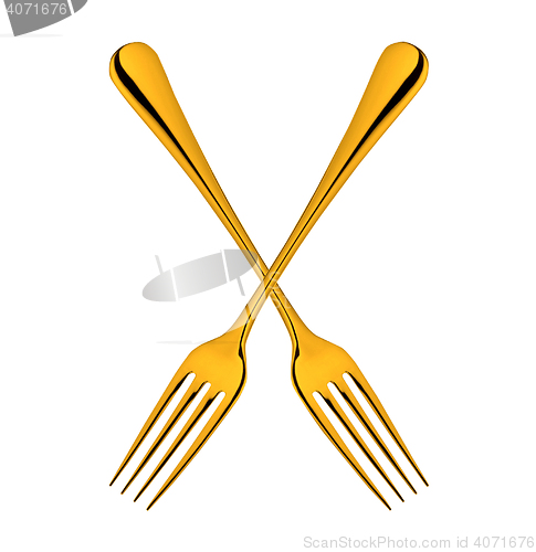 Image of golden forks crossed
