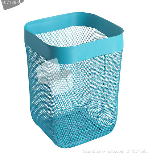 Image of Empty new plastic blue basket