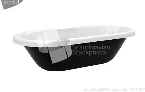 Image of top view of modern black bathtub