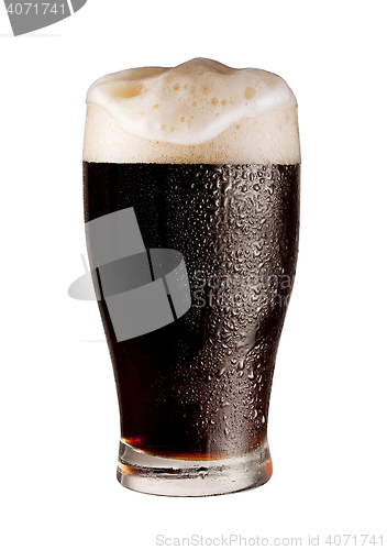 Image of pint of dark beer isolated 