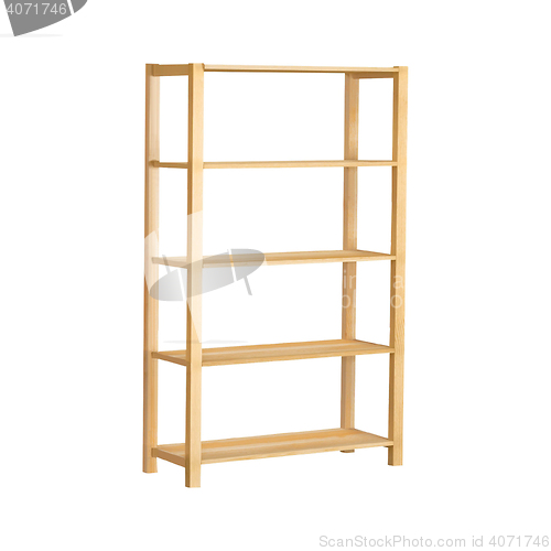 Image of Wood bookshelves isolated on white