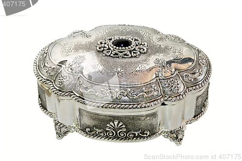 Image of Silver oval box