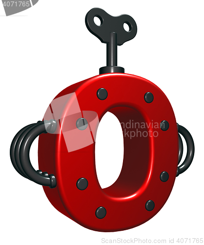 Image of letter o with decorative pieces - 3d rendering