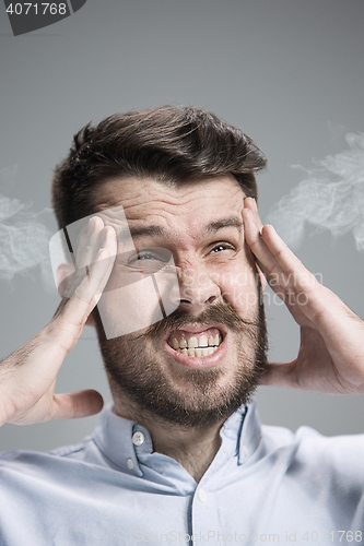 Image of Close up face of desperate man 