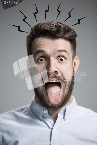 Image of The tongue hanging out man 