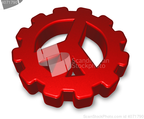 Image of pacific symbol in gear wheel - 3dillustration