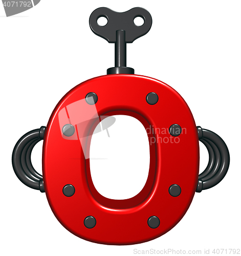 Image of letter o with decorative pieces - 3d rendering