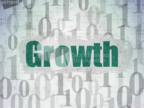 Image of Finance concept: Growth on Digital Data Paper background