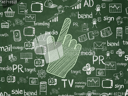 Image of Advertising concept: Mouse Cursor on School board background