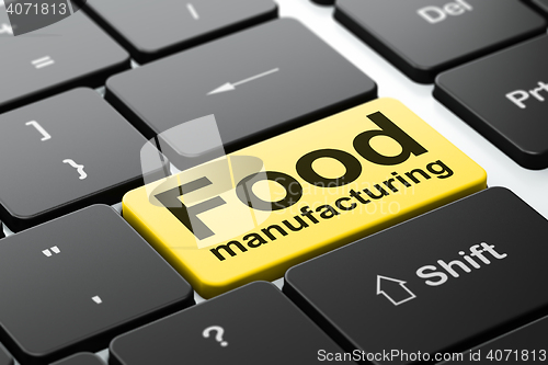 Image of Industry concept: Food Manufacturing on computer keyboard background