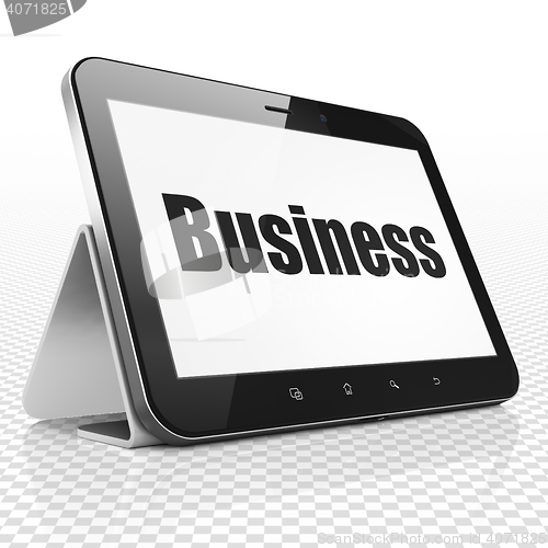 Image of Business concept: Tablet Computer with Business on display