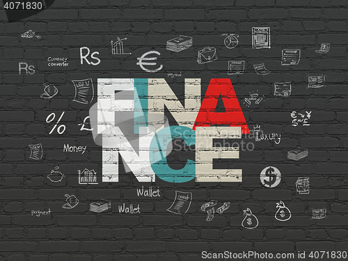 Image of Currency concept: Finance on wall background