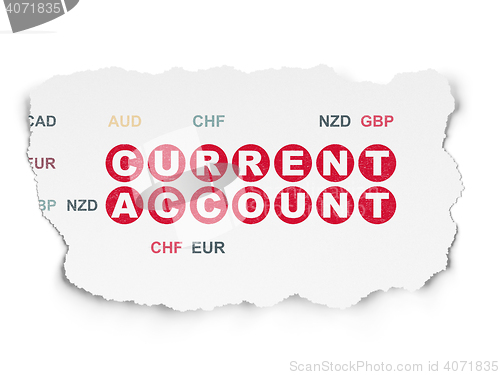 Image of Money concept: Current Account on Torn Paper background