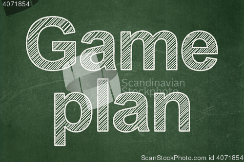 Image of Business concept: Game Plan on chalkboard background