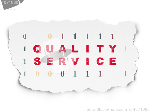 Image of Finance concept: Quality Service on Torn Paper background