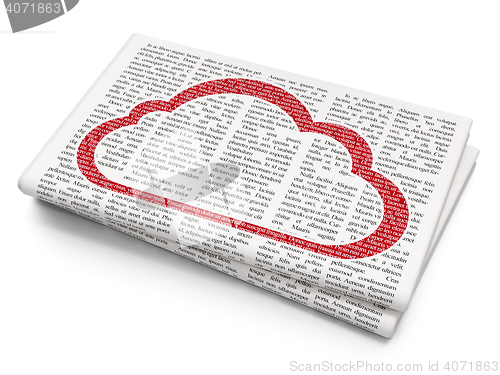 Image of Cloud computing concept: Cloud on Newspaper background