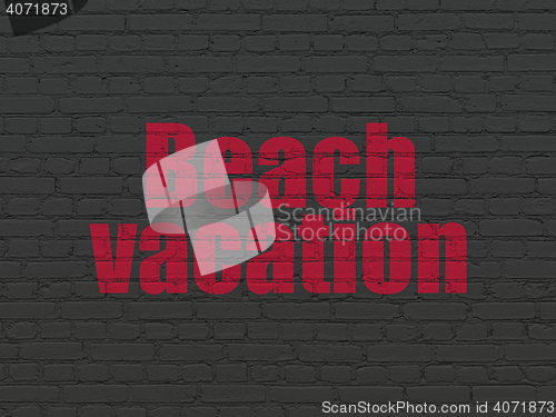 Image of Travel concept: Beach Vacation on wall background