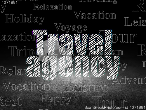 Image of Vacation concept: Travel Agency in grunge dark room