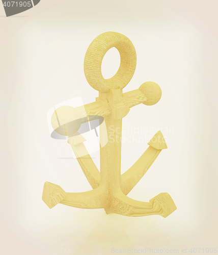 Image of anchor. 3D illustration. Vintage style.