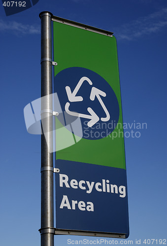 Image of recycling area sign