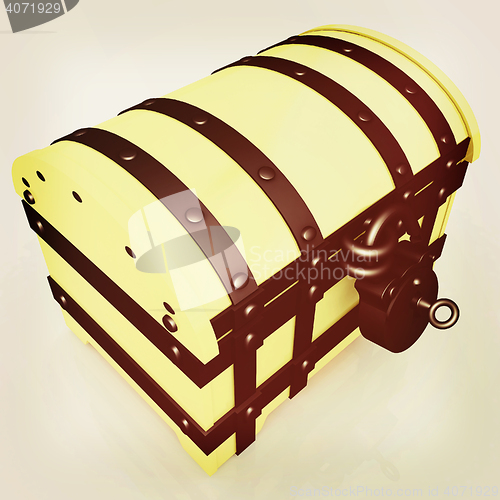 Image of The chest. 3D illustration. Vintage style.