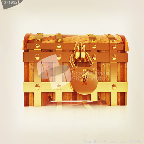 Image of The chest. 3D illustration. Vintage style.