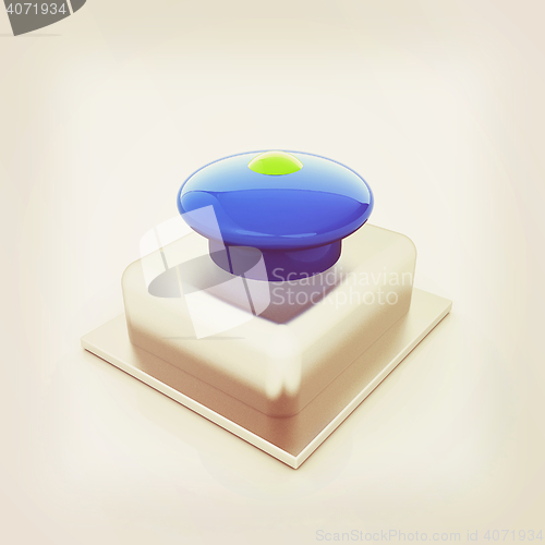Image of Emergency Button 3d icon. 3D illustration. Vintage style.