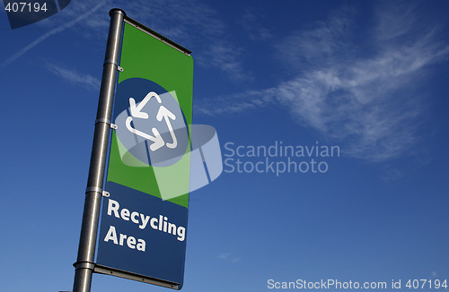 Image of recycling area sign