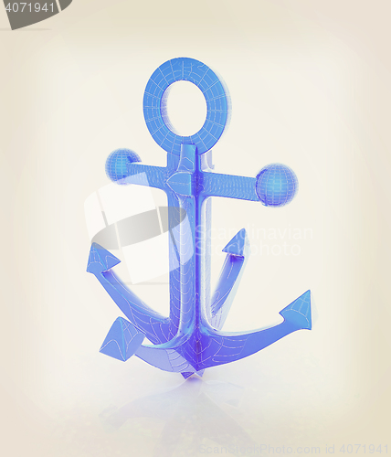 Image of anchor. 3D illustration. Vintage style.